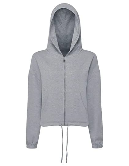 Women´s Recycled Drawstring Full-Zip Hoodie - Heather Grey