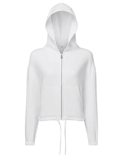 Women´s Recycled Drawstring Full-Zip Hoodie - White