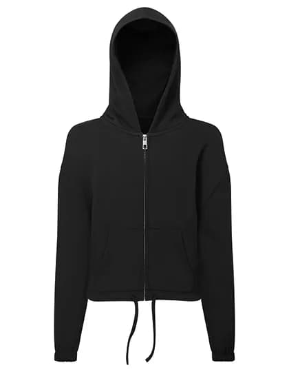Kids Recycled Cropped Oversize Full-Zip Hoodie - Black