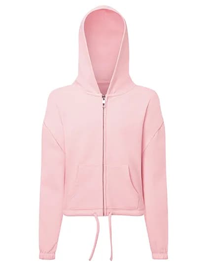 Kids Recycled Cropped Oversize Full-Zip Hoodie - Light Pink