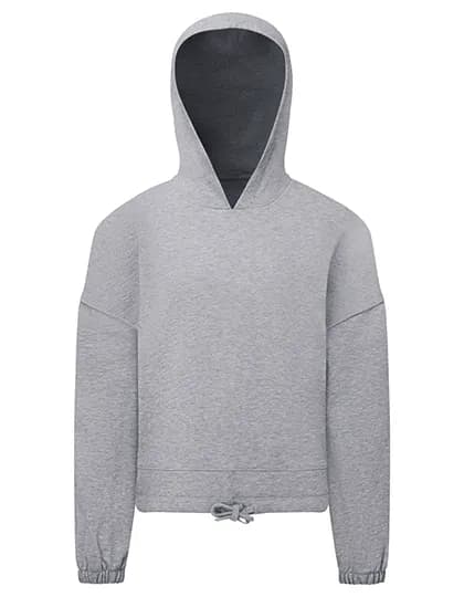 Kids Recycled Cropped Oversize Hoodie - Heather Grey