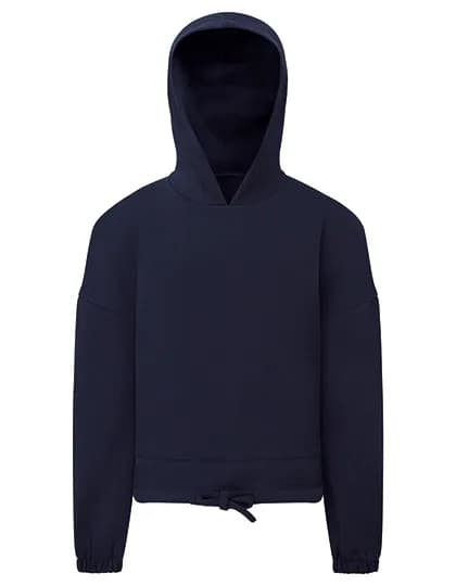 Kids Recycled Cropped Oversize Hoodie - Navy