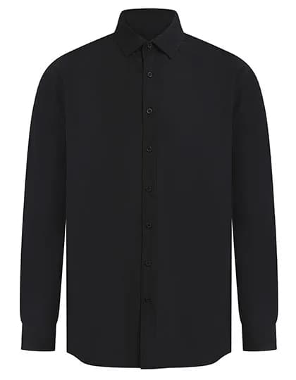 Men´s Long Sleeved ´Cotton Feel´ Coolplus® Shirt - Black