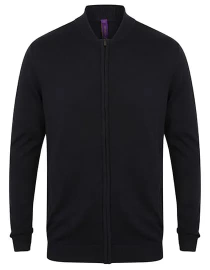 Unisex Zip Through Cardigan - Navy