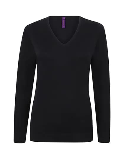 Ladies´ Lightweight V-Neck Jumper - Navy