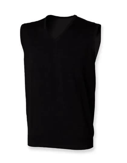 Men´s Lightweight Sleeveless V-Neck Jumper - Black