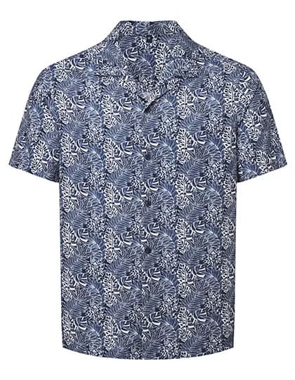 Men´s Shirt - White-Navy-Leaf