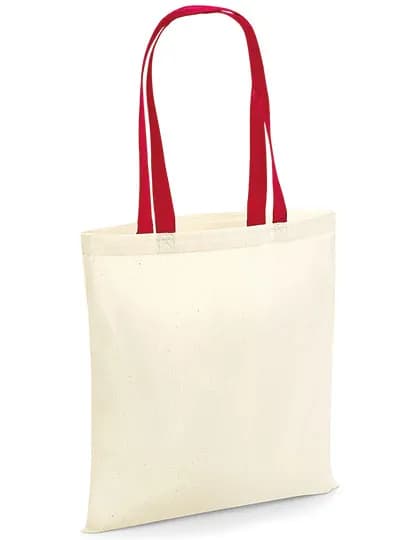 Bag for Life - Contrast Handles - Natural/Classic Red