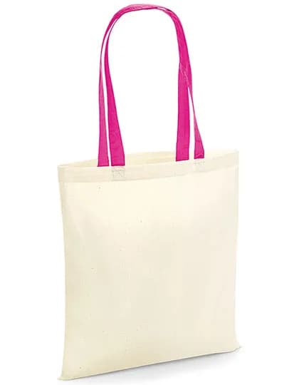 Bag for Life - Contrast Handles - Natural/Fuchsia