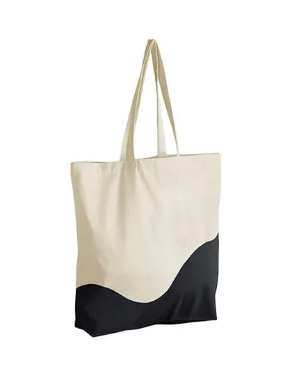 Organic Cotton Wave Print Maxi Bag - Natural/Black