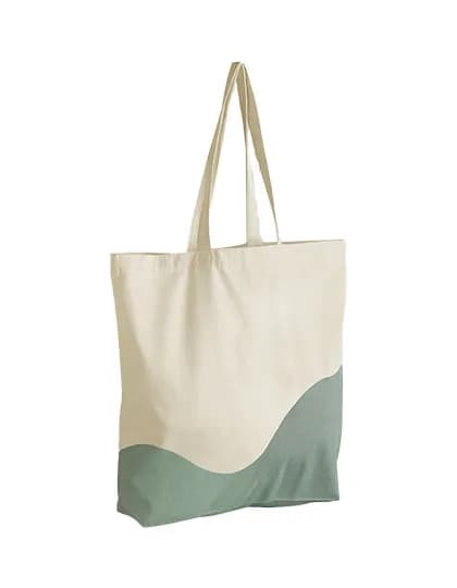 Organic Cotton Wave Print Maxi Bag - Natural/Dusty Green
