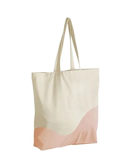 Organic Cotton Wave Print Maxi Bag - Natural/Peach
