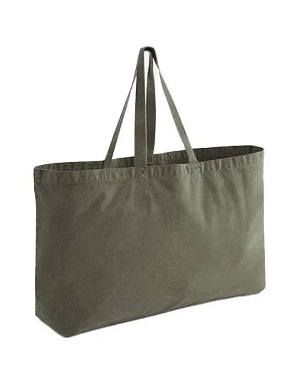 Garment Dyed Oversized Tote Bag - Vintage Moss