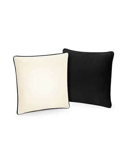 Fairtrade Cotton Piped Cushion Cover - Natural/Black