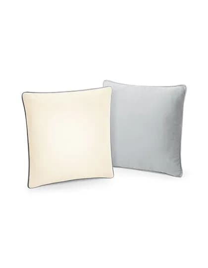 Fairtrade Cotton Piped Cushion Cover - Natural/Light Grey