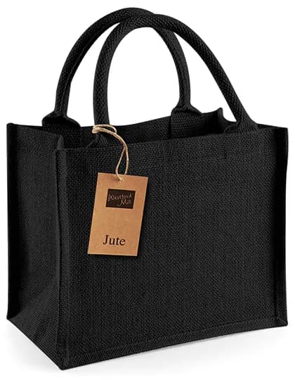 Jute Mini Gift Bag - Black/Black
