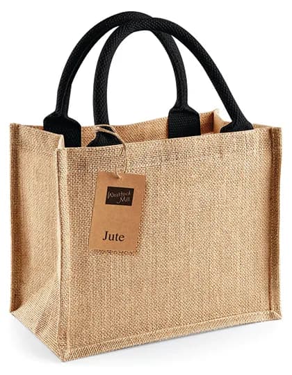 Jute Mini Gift Bag - Natural/Black