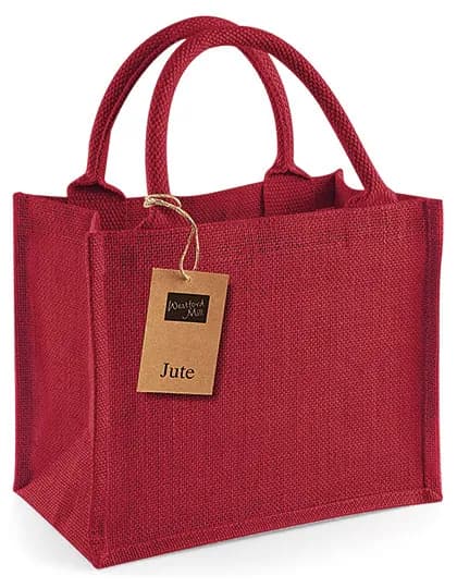 Jute Mini Gift Bag - Red/Red