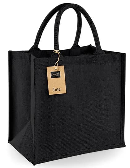 Jute Midi Shopper - Black/Black