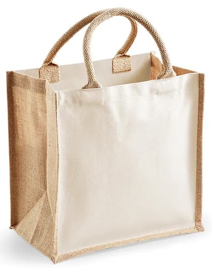 Printers Midi Jute Bag - Natural