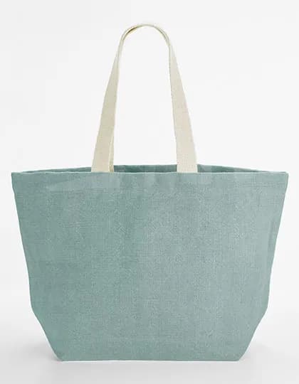 Soft Washed Jute Beach Bag - Duck Egg Blue
