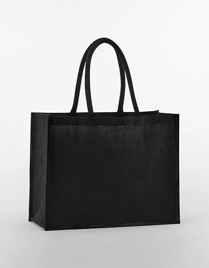 Natural Starched Jute Classic Shopper - Black/Black