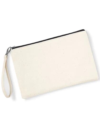 Canvas Wristlet Pouch - Natural/Black
