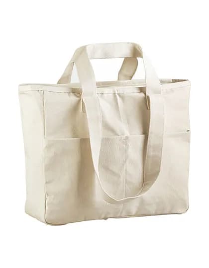 Double Handle Cargo Pocket Bag - Natural