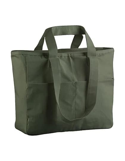 Double Handle Cargo Pocket Bag - Olive Green