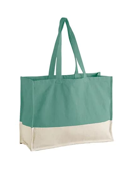 EarthAware® Organic Contrast Shopper - Sage Green/Natural