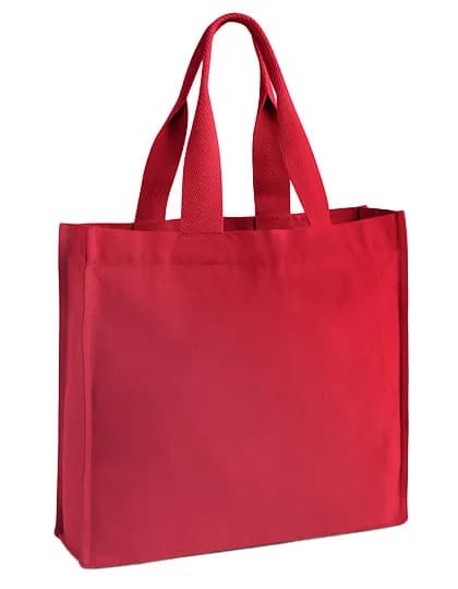 Chevron Handle Shopper - Scarlet Red