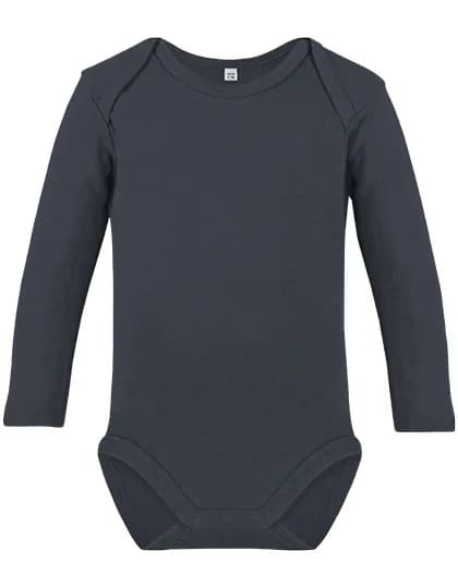 Organic Baby Bodysuit Long Sleeve Bailey 02 - Charcoal Grey