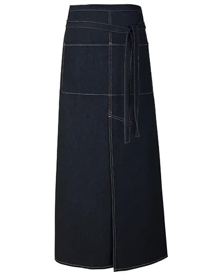 Jeans Bistro Apron With Split and Pocket - Black