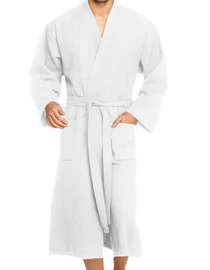 Piqué Bademantel Wellington - White