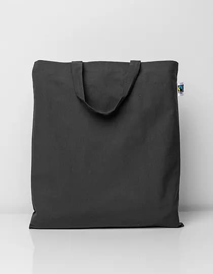 Fairtrade Cotton Bag Short Handles - Graphite Grey (ca. Pantone 447C)