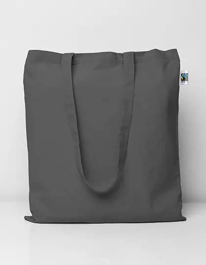 Fairtrade Cotton Bag Long Handles - Graphite Grey (ca. Pantone 447C)