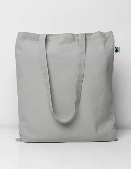 Fairtrade Cotton Bag Long Handles - Light Grey (ca. Pantone Cool Grey 5C)