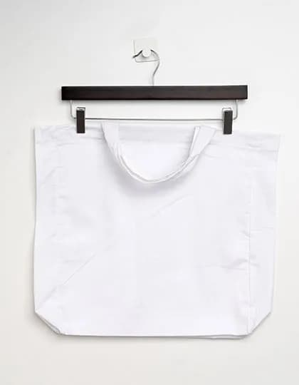 Cotton Bag Side Fold Short Handles - White