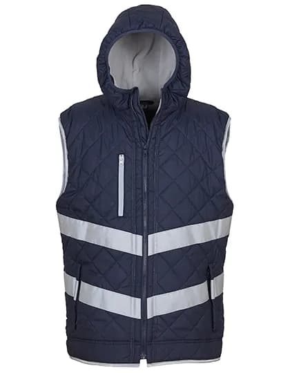 Hi-Vis Kensington Hooded Gilet - Navy