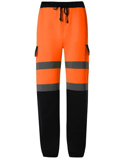 Hi-Vis Jogging Bottoms - Hi-Vis Orange/Navy