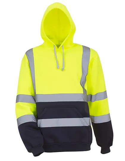 Hi-Vis Pull-Over Hoodie - Hi-Vis Yellow/Navy