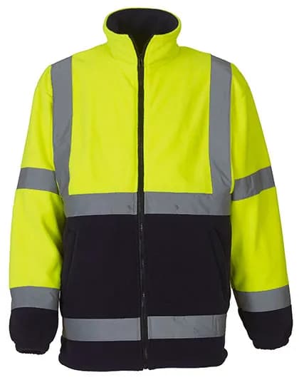 Hi-Vis Fleece Jacket - Hi-Vis Yellow/Navy