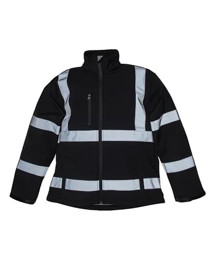 Hi-Vis 2 Bands & Braces Softshell Jacket - Black