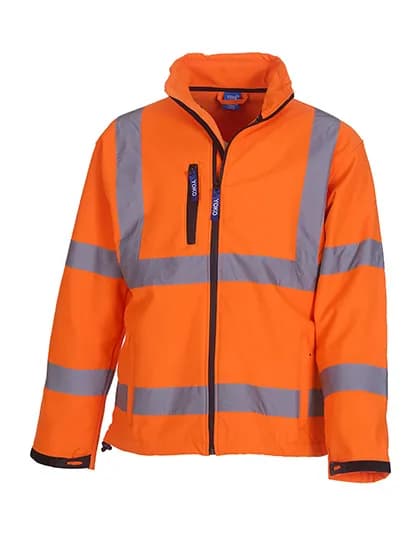 Hi-Vis 2 Bands & Braces Softshell Jacket - Hi-Vis Orange