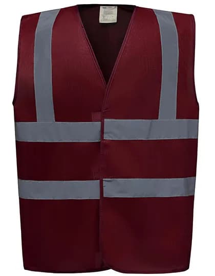 Hi-Vis 2 Bands & Braces Waistcoat - Maroon