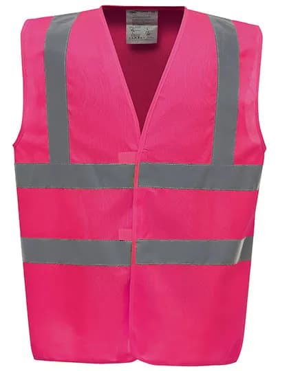 Hi-Vis 2 Bands & Braces Waistcoat - Pink