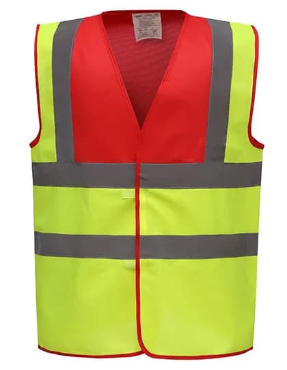 Hi-Vis 2 Bands & Braces Waistcoat - Red Yoke/Hi-Vis Yellow