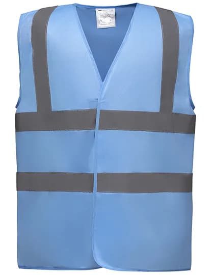 Hi-Vis 2 Bands & Braces Waistcoat - Sky Blue