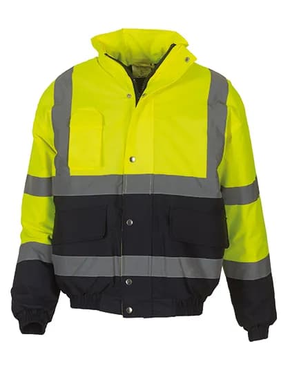 Hi-Vis Two-Tone Bomber Jacket - Hi-Vis Yellow/Navy