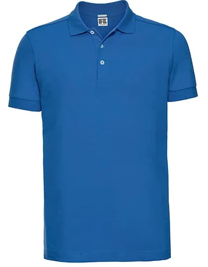 Mens Fitted Stretch Polo - Azure Blue